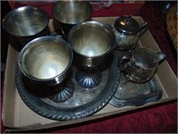 Flat of Antique Silver plate
