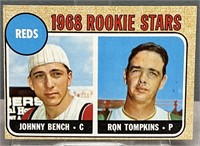 1968 Topps Baseball Johnny Bench Rookie Card RC