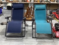 2-Sunbrella zero gravity chairs w/ attached trays