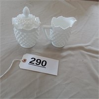 Milk Glass Creamer and Sugar