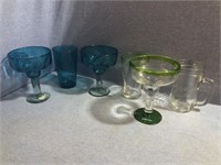 Margarita Glasses & More Lot! Includes Mason Jar