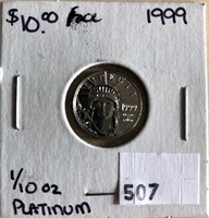 1/10 Ounce .999 U.S. Platinum Liberty