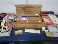 Vintage ribbon, bows & boxes