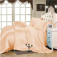 S K Homelinen Silk Set  Peach  Oversized Queen