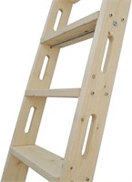 DIYHD 108 Knotty Pine Wood Sliding Ladder
