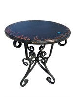 ORNATE METAL DECORATED TABLE