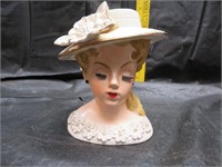 Vintage Lady Head Vase 6"