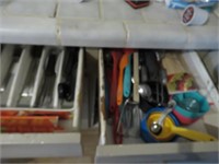 CONTENTS OF DRAWERS - FLATWARE AND UTENSILS