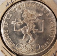1968 $25 Peso Olympic Silver Coin