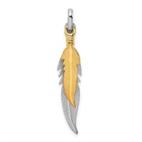 Sterling Silver Double Feather Pendant