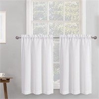 Chyhomenyc 2 Panels White Kitchen Curtains 36 Inch