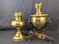 Pair of Electrified Brass Table Lamps
