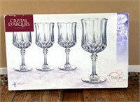 4 Crystal Wine glasses in original box
