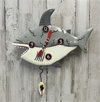 Allen Designs Surf At Your Own Risk Shark Clock