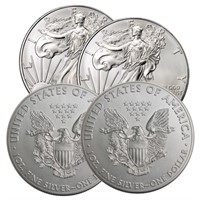 (4) US Silver Eagles Random Dates