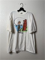 Vintage Fishing Bear Wrong Cartoon Shirt