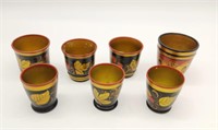 7 Russian Lacquer Cups