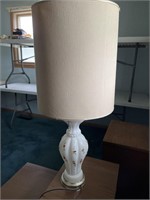 White milk glass lamp