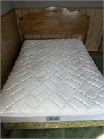 F/Q headboard, full boxspring, and mattress