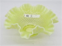 FENTON HOBNAIL URANIUM BOWL 9 WIDE MINT