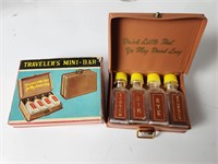 Vtg Miniature Traveler's Mini-Bar W/ Box