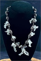Aurora Borealis Crystal Sterling Silver Necklace