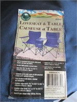 GUC FOLDING CAMPING LOVESEAT CHAIR & TABLE