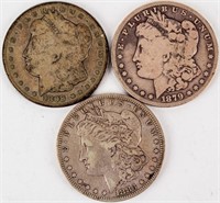 Coin 3 Morgan Silver $ 1883-P, 1898-S, 1879-P