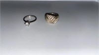 925 ring with with stone, unmarked silver ring