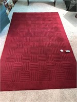 VERY CLEAN RED RUG 5 X 8 I WOULD SAY!