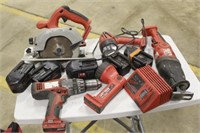 Milwaukee Drill, Sawzall, Circular Saw, (2) Light