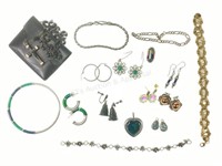 Sterling Silver Earrings, Bracelets, & Pendant