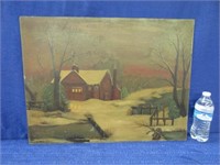 antique winter painting signed mccort '05