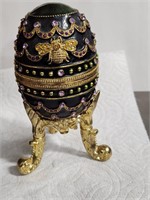 Vtg Faberge Styke Egg Music Box Rhinestone.12Z