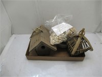 bird houses, dog bowls, plant hangers