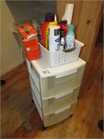 3 DRAWER ROLL AROUND CABINET, CLEANING SUPPLIES