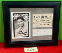 N - EARL AVERILL FRAMED COLLECTIBLE (W69)
