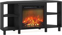 Furinno Jensen Corner Fireplace TV Stand