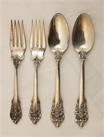 (4) Wallace Grande Baroque Serving Spoons & Forks