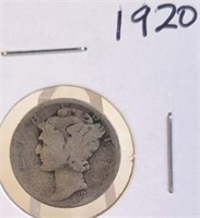 1920 Mercury Silver Dime
