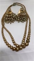 Matching vintage pearly costume necklace &