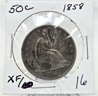 1858 Half Dollar XF