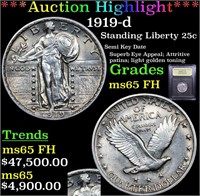 ***Auction Highlight*** 1919-d Standing Liberty Qu