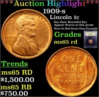 ***Auction Highlight*** 1909-s Lincoln Cent 1c Gra