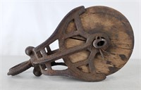 Wood Pully with Cast Iron Frame