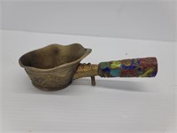 Antique Oriental Brass Enameled Silk Iron