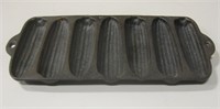 Vtg Cast Iron Cornbread Cob Mold - 12.5" x 5.75"