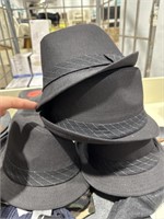 Lot of 4 VAN HEUSEN Black fedora’s with dotted