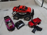 Lot of 3 R/C Toy Trucks - Untested