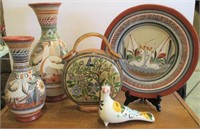 5 Large Pieces Mexico & Misc Pottery